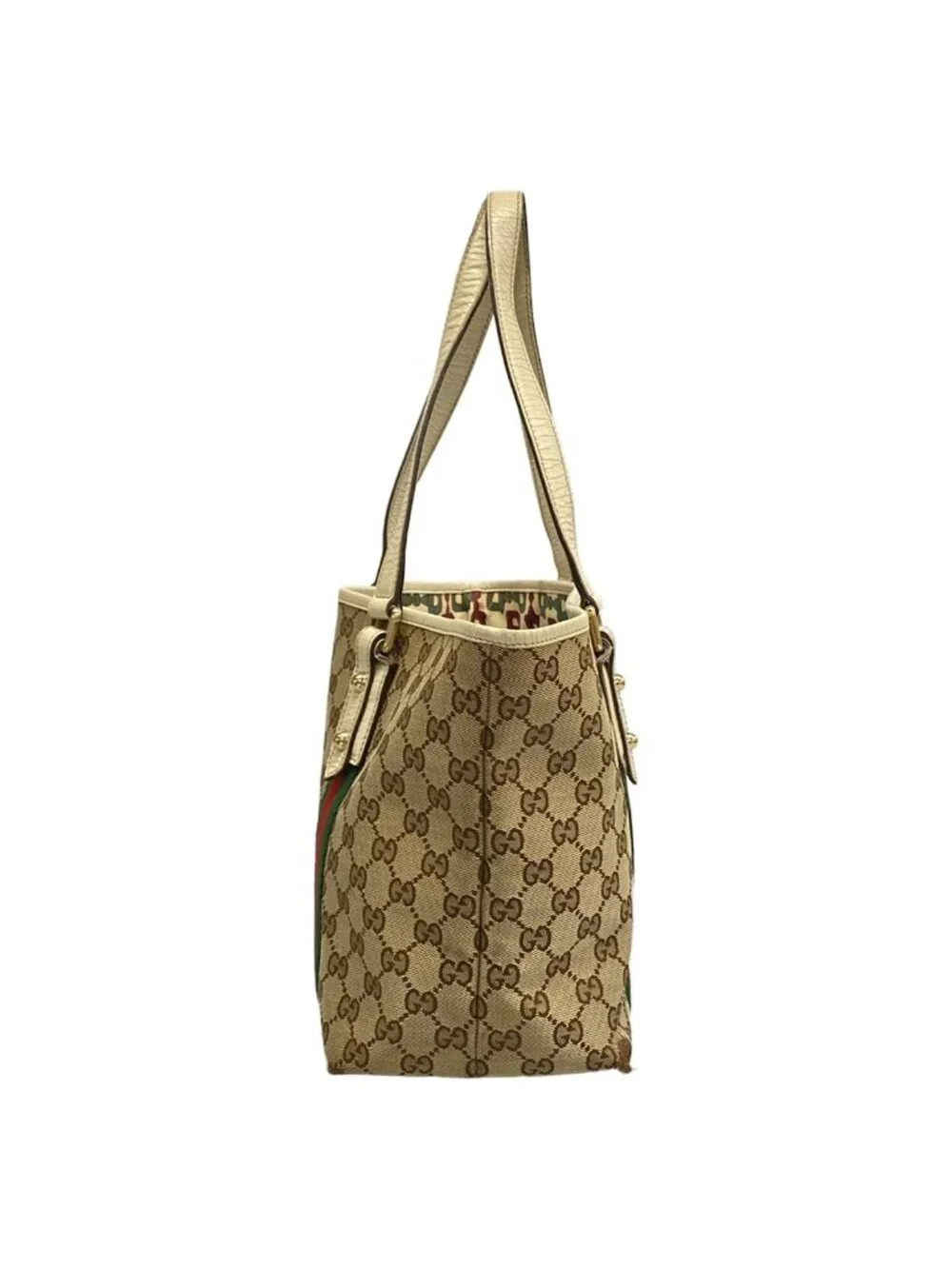Gucci Tote GG Pattern Sherry Beige Ivory Multi Leather - Picture 4 of 15